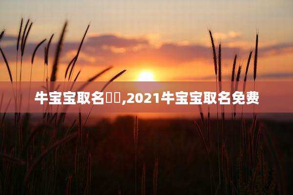 牛宝宝取名犇犇,2021牛宝宝取名免费