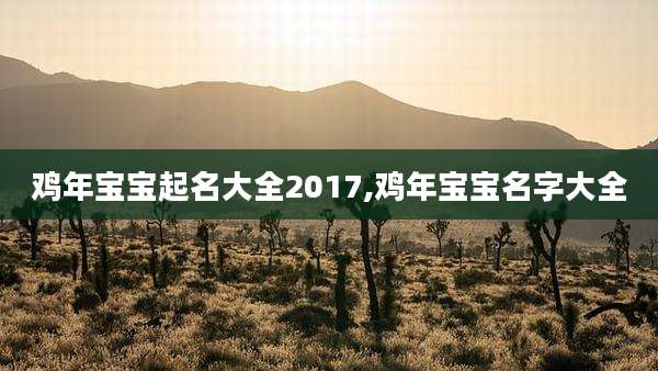 鸡年宝宝起名大全2017,鸡年宝宝名字大全