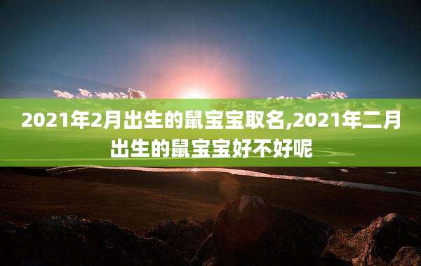 2021年2月出生的鼠宝宝取名,2021年二月出生的鼠宝宝好不好呢