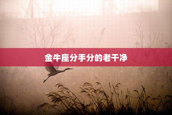 金牛座分手分的老干净