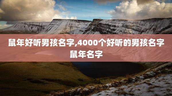 鼠年好听男孩名字,4000个好听的男孩名字鼠年名字