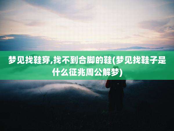 梦见找鞋穿,找不到合脚的鞋(梦见找鞋子是什么征兆周公解梦)