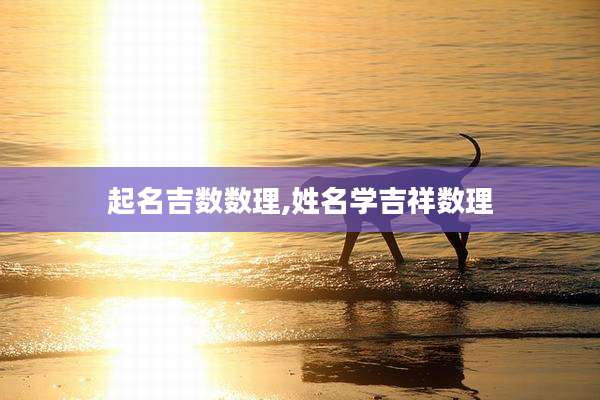 起名吉数数理,姓名学吉祥数理