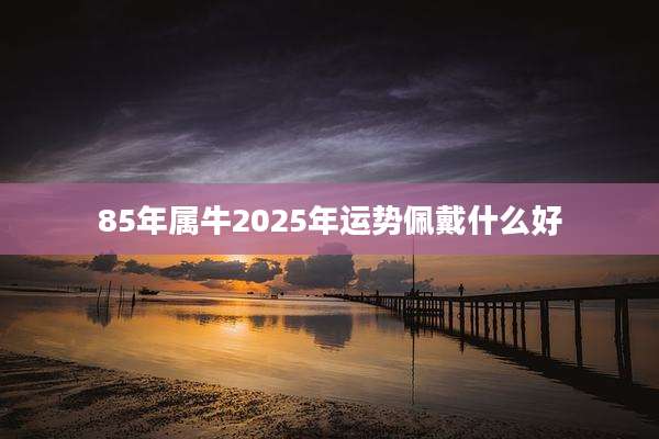 85年属牛2025年运势佩戴什么好