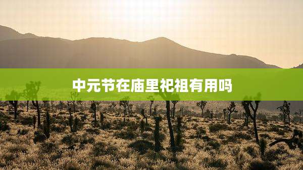 中元节在庙里祀祖有用吗