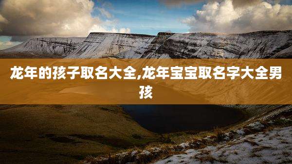 龙年的孩子取名大全,龙年宝宝取名字大全男孩