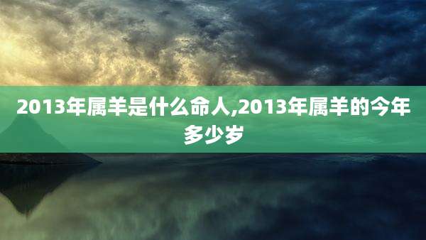 2013年属羊是什么命人,2013年属羊的今年多少岁
