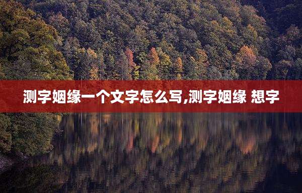 测字姻缘一个文字怎么写,测字姻缘 想字