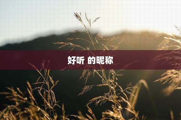 好听 的昵称