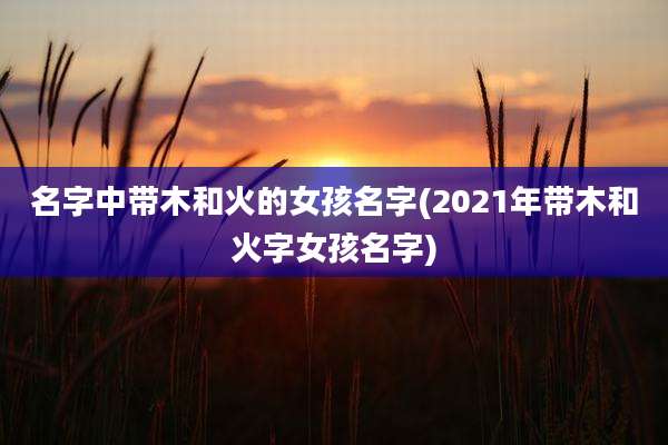 名字中带木和火的女孩名字(2021年带木和火字女孩名字)