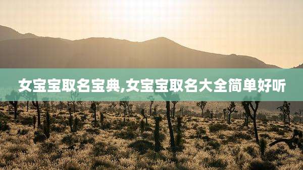 女宝宝取名宝典,女宝宝取名大全简单好听