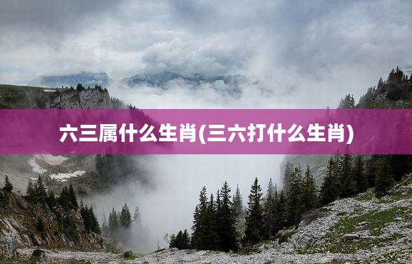 六三属什么生肖(三六打什么生肖)