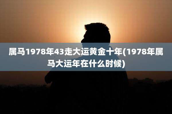 属马1978年43走大运黄金十年(1978年属马大运年在什么时候)