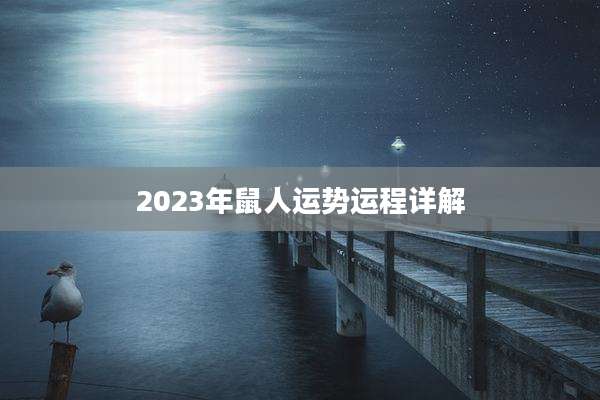 2023年鼠人运势运程详解