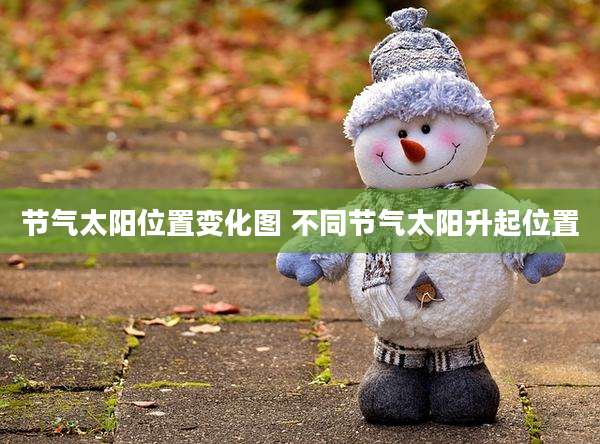 节气太阳位置变化图 不同节气太阳升起位置