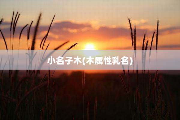 小名子木(木属性乳名)