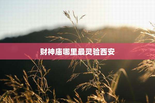 财神庙哪里最灵验西安