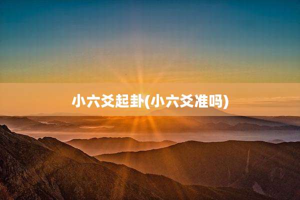 小六爻起卦(小六爻准吗)