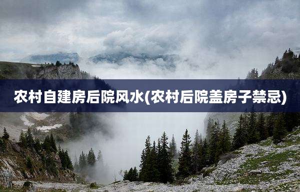 农村自建房后院风水(农村后院盖房子禁忌)