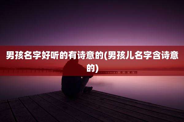 男孩名字好听的有诗意的(男孩儿名字含诗意的)