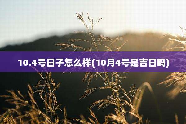 10.4号日子怎么样(10月4号是吉日吗)
