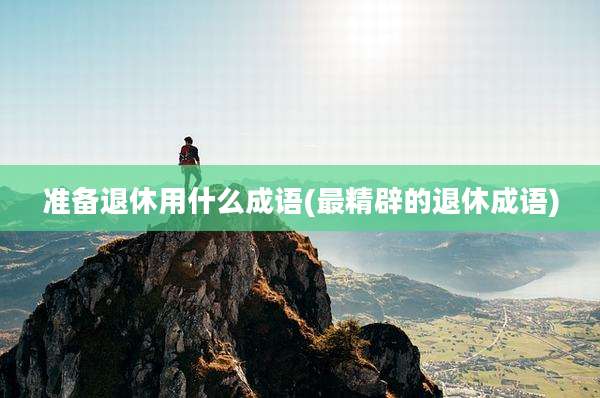 准备退休用什么成语(最精辟的退休成语)