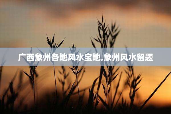 广西象州各地风水宝地,象州风水留题