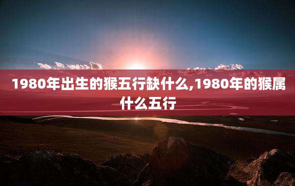 1980年出生的猴五行缺什么,1980年的猴属什么五行