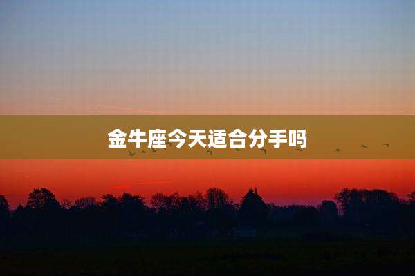 金牛座今天适合分手吗