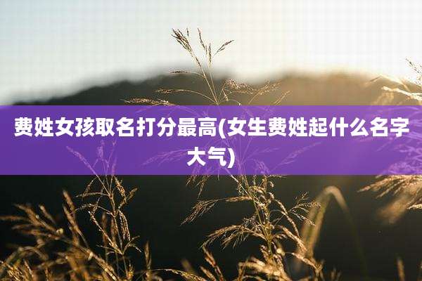 费姓女孩取名打分最高(女生费姓起什么名字大气)