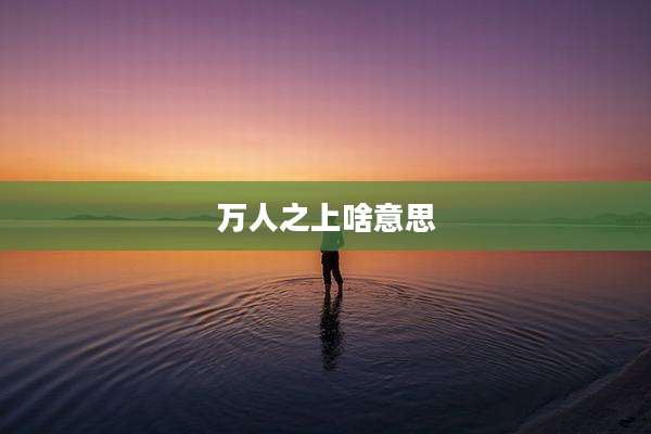 万人之上啥意思