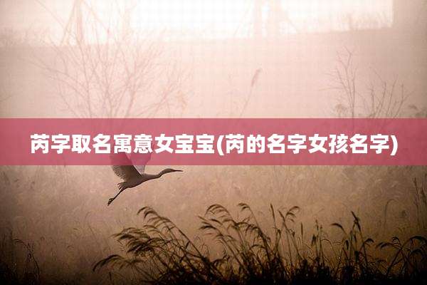 芮字取名寓意女宝宝(芮的名字女孩名字)