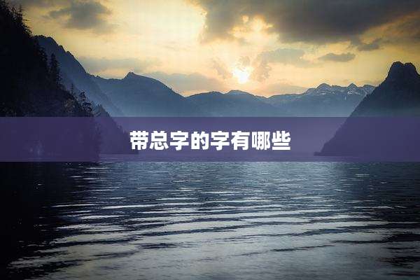 带总字的字有哪些