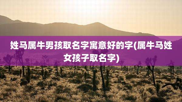 姓马属牛男孩取名字寓意好的字(属牛马姓女孩子取名字)