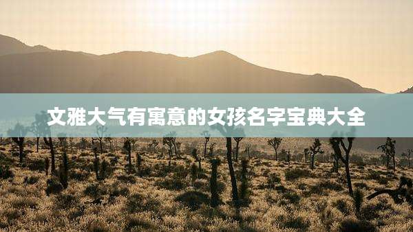 文雅大气有寓意的女孩名字宝典大全