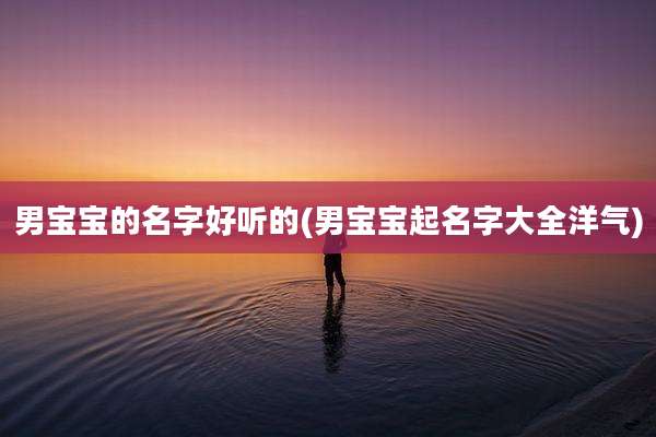 男宝宝的名字好听的(男宝宝起名字大全洋气)