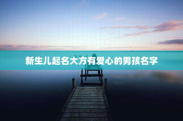 新生儿起名大方有爱心的男孩名字
