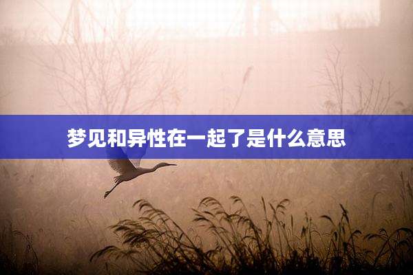 梦见和异性在一起了是什么意思