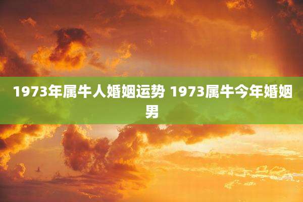 1973年属牛人婚姻运势 1973属牛今年婚姻男