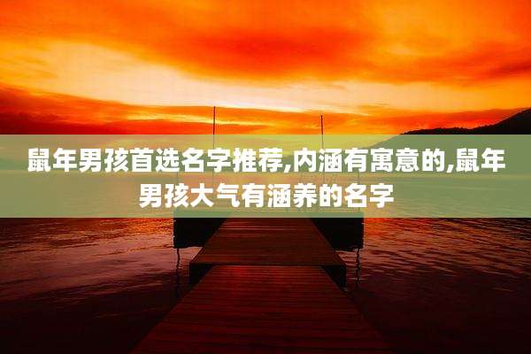 鼠年男孩首选名字推荐,内涵有寓意的,鼠年男孩大气有涵养的名字