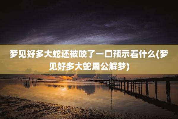 梦见好多大蛇还被咬了一口预示着什么(梦见好多大蛇周公解梦)