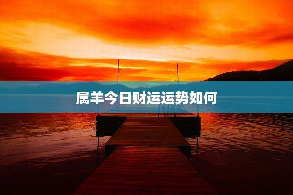 属羊今日财运运势如何