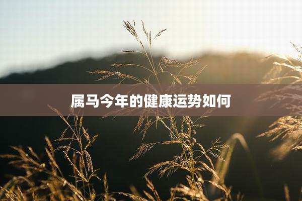属马今年的健康运势如何