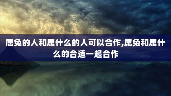 属兔的人和属什么的人可以合作,属兔和属什么的合适一起合作