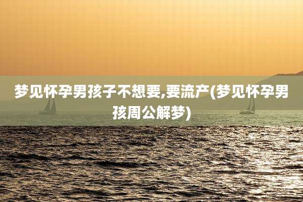 梦见怀孕男孩子不想要,要流产(梦见怀孕男孩周公解梦)
