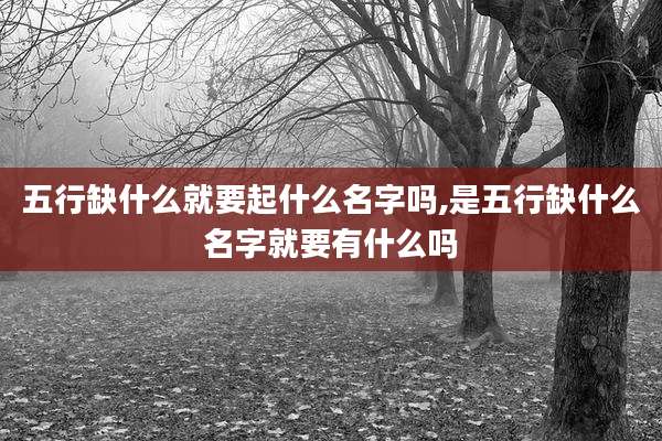 五行缺什么就要起什么名字吗,是五行缺什么名字就要有什么吗