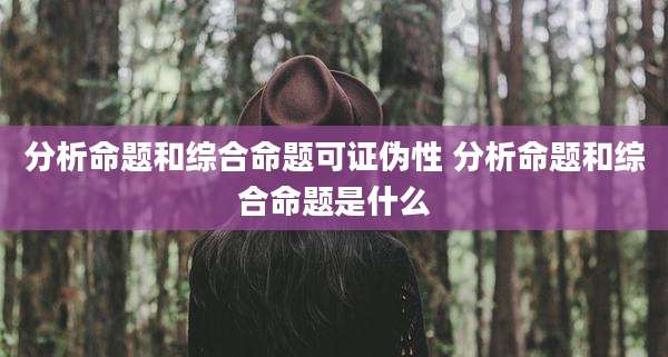 分析命题和综合命题可证伪性 分析命题和综合命题是什么