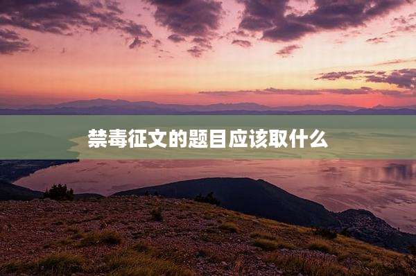 禁毒征文的题目应该取什么