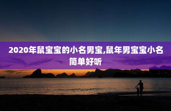 2020年鼠宝宝的小名男宝,鼠年男宝宝小名简单好听