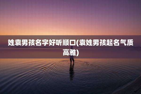 姓袁男孩名字好听顺口(袁姓男孩起名气质高雅)